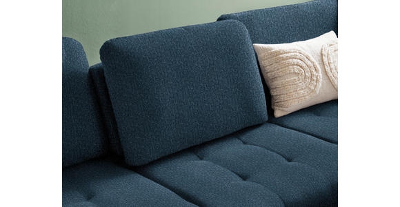 ECKSOFA in Struktur Blau  - Blau/Schwarz, Natur, Textil/Metall (288/233cm) - Valnatura