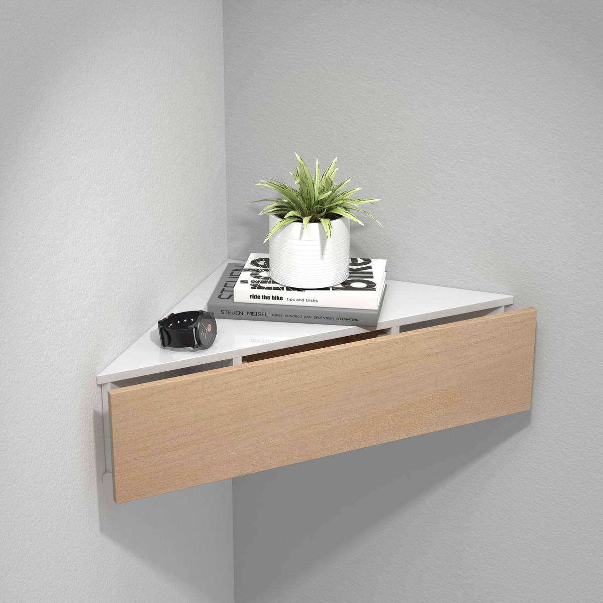 NACHTKÄSTCHEN 60/15/42,4 cm  in Weiß, Honigeiche  - Honigeiche/Weiß, MODERN, Holzwerkstoff (60/15/42,4cm) - MID.YOU