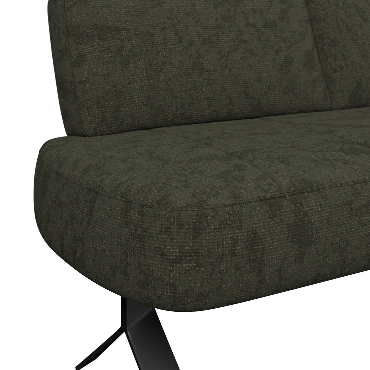 SITZBANK 162/83/71 cm Webstoff Grün  - Schwarz/Grün, MODERN, Textil/Metall (162/83/71cm) - Livetastic