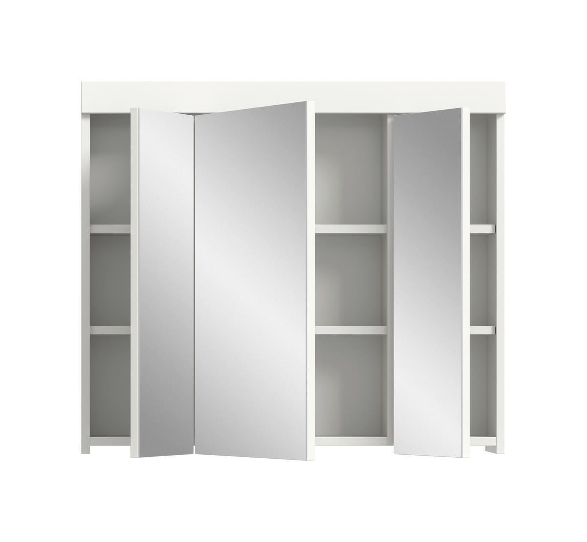 SPIEGELSCHRANK 80/70/18 cm  - Weiß, Trend, Glas/Holzwerkstoff (80/70/18cm) - MID.YOU