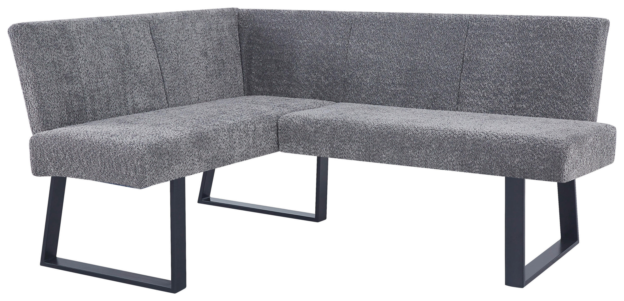ECKBANK 130/160 cm Leinenoptik Grau   - Schwarz/Grau, KONVENTIONELL, Textil/Metall (130/160cm) - MID.YOU