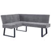 ECKBANK 130/160 cm Leinenoptik Grau   - Schwarz/Grau, KONVENTIONELL, Textil/Metall (130/160cm) - MID.YOU