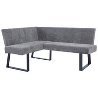 ECKBANK 130/160 cm Leinenoptik Grau   - Schwarz/Grau, KONVENTIONELL, Textil/Metall (130/160cm) - MID.YOU
