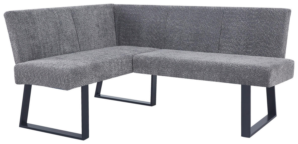 ECKBANK 130/160 cm Leinenoptik Grau   - Schwarz/Grau, KONVENTIONELL, Textil/Metall (130/160cm) - MID.YOU