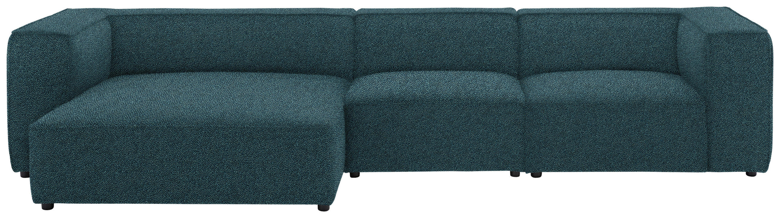 ECKSOFA in Flachgewebe Blau  164/341 cm  - Blau/Schwarz, Design, Kunststoff/Textil (164/341cm) - W.Schillig