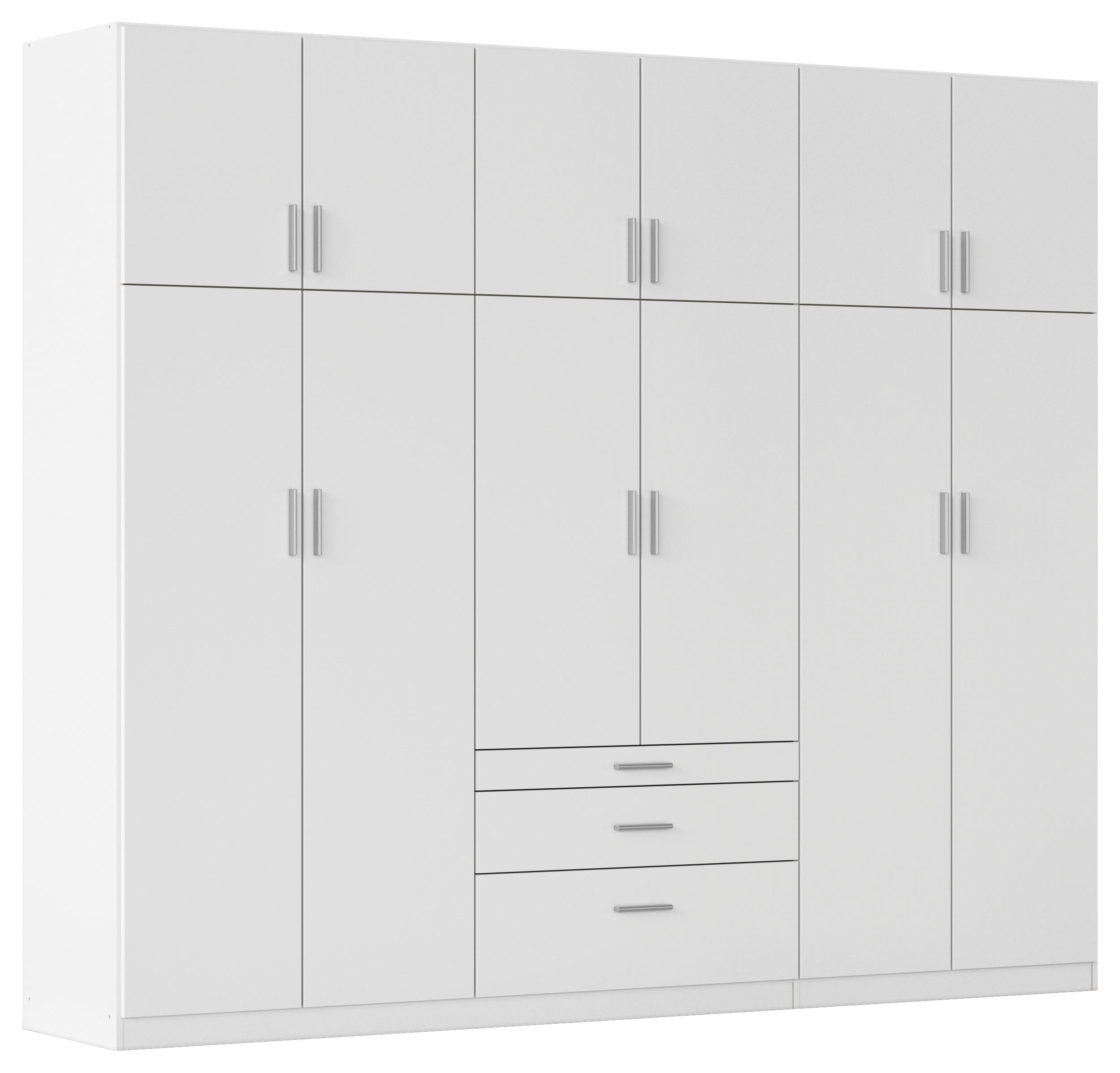 DREHTÜRENSCHRANK in Weiss  - Weiss/Alufarben, Design, Holzwerkstoff/Kunststoff (271/229/54cm) - Rauch Möbel