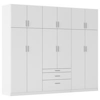 DREHTÜRENSCHRANK in Weiss  - Weiss/Alufarben, Design, Holzwerkstoff/Kunststoff (271/229/54cm) - Rauch Möbel