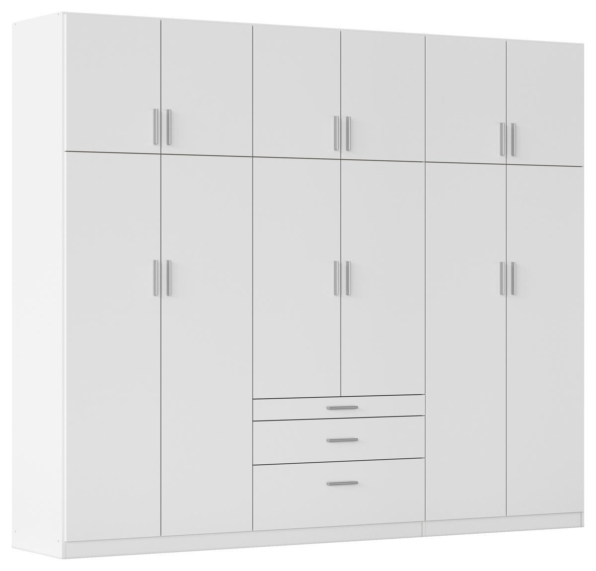 DREHTÜRENSCHRANK in Weiss  - Weiss/Alufarben, Design, Holzwerkstoff/Kunststoff (271/229/54cm) - Rauch Möbel