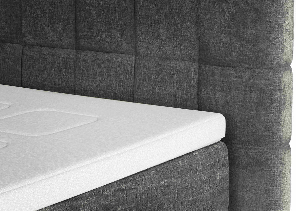 BOXSPRINGBETT 160/200 cm  in Dunkelgrau  - Eichefarben/Dunkelgrau, Design, Holz/Textil (160/200cm) - Esposa