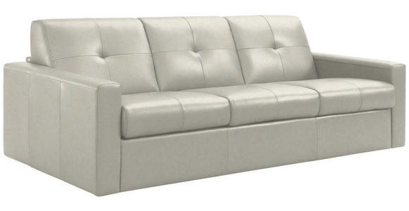 SCHLAFSOFA Bard in Echtleder Weiß  - Schwarz/Weiß, KONVENTIONELL, Leder/Kunststoff (206/81/96cm) - Novel