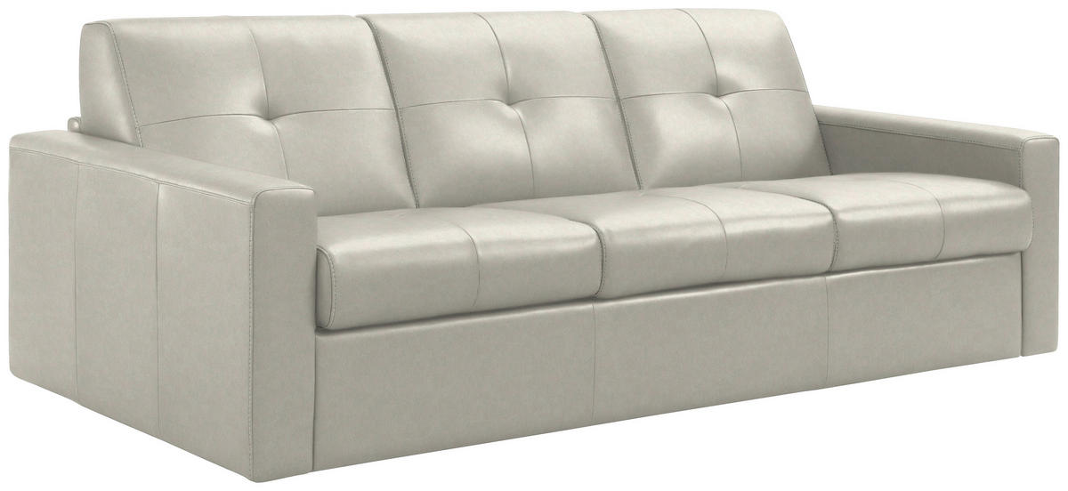 SCHLAFSOFA Bard in Echtleder Weiß  - Schwarz/Weiß, KONVENTIONELL, Leder/Kunststoff (206/81/96cm) - Novel