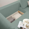 ECKSOFA Mintgrün Jersey  inkl. Rückenkissen, Bettkasten, Schlaffunktion, Rücken echt, Liegefläche im Originalstoff  - Schwarz/Mintgrün, KONVENTIONELL, Kunststoff/Textil (238/148cm) - Carryhome