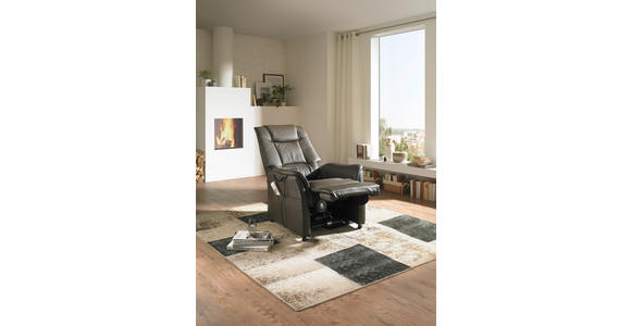 FERNSEHSESSEL  mit Relaxfunktion, Aufstehhilfe Kombination Echtleder/Lederlook Lederlook Braun  - Schwarz/Braun, KONVENTIONELL, Kunststoff/Textil (77/109-85/87-158cm) - Cantus