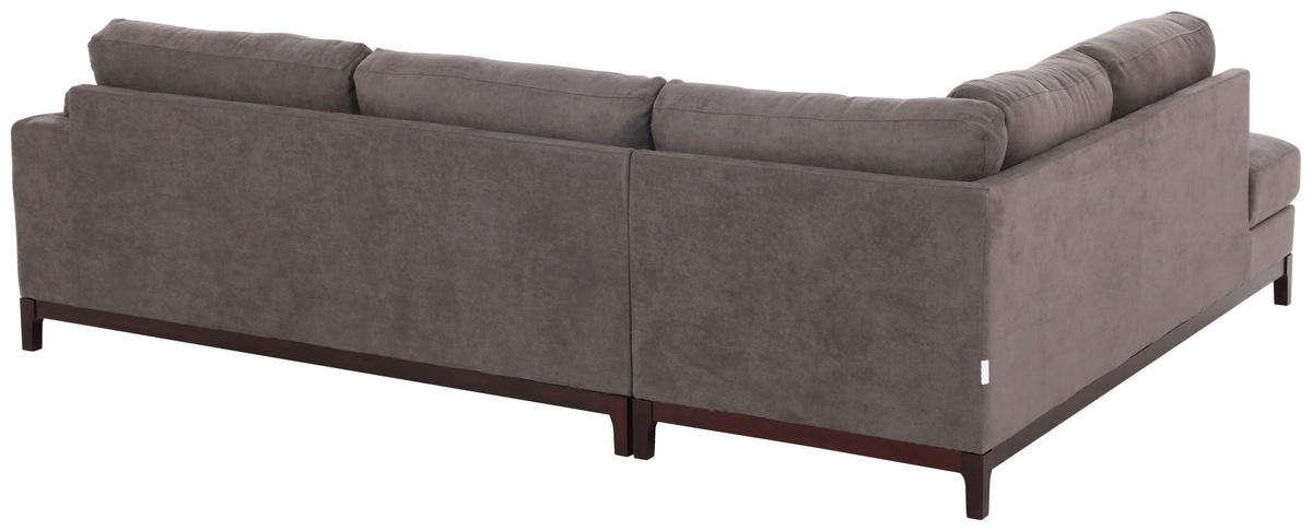 ECKSOFA Grau Webstoff  - Braun/Grau, Basics, Holz/Textil (210/278cm) - MID.YOU