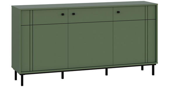 SIDEBOARD in 160,2/81,8/37 cm - Schwarz/Grün, MODERN, Holzwerkstoff/Kunststoff (160,2/81,8/37cm) - Carryhome