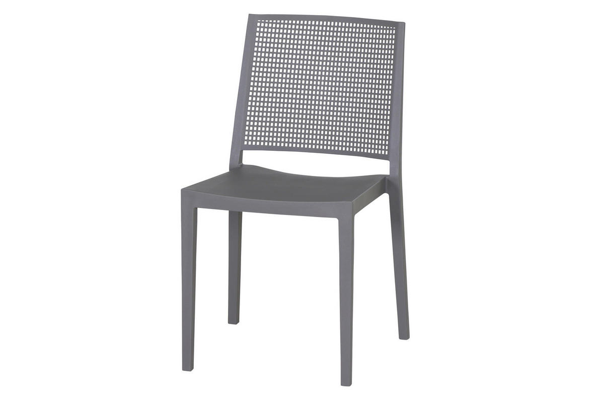 GARTENGARNITUR 3-teilig Stahl  - Grau, Basics, Kunststoff/Metall (80/80/80cm) - Siena Garden