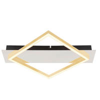 LED-DECKENLEUCHTE 12 W    39,5/35/5 cm  - Goldfarben/Opal, Design, Kunststoff/Metall (39,5/35/5cm) - Globo