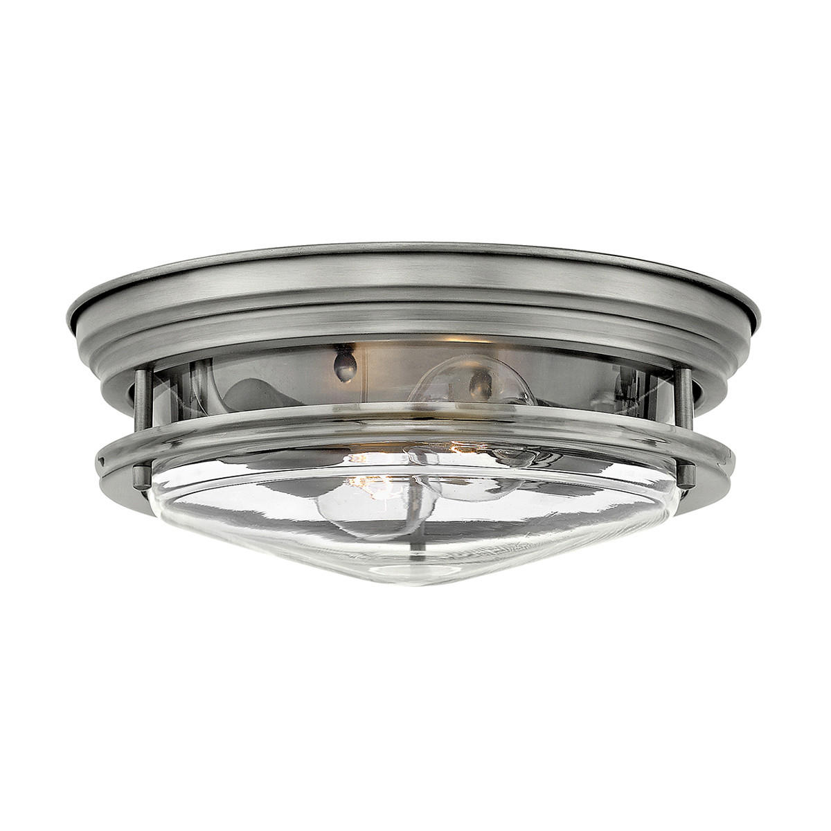 DECKENLEUCHTE Elstead Hadrian 30.5/11.7 cm   - Nickelfarben, LIFESTYLE, Glas/Metall (30.5/11.7cm) - Elstead Lighting