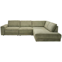 ECKSOFA in Feincord Waldgrün  316/242 cm  - Waldgrün/Schwarz, Design, Kunststoff/Textil (316/242cm) - Niels Andersson