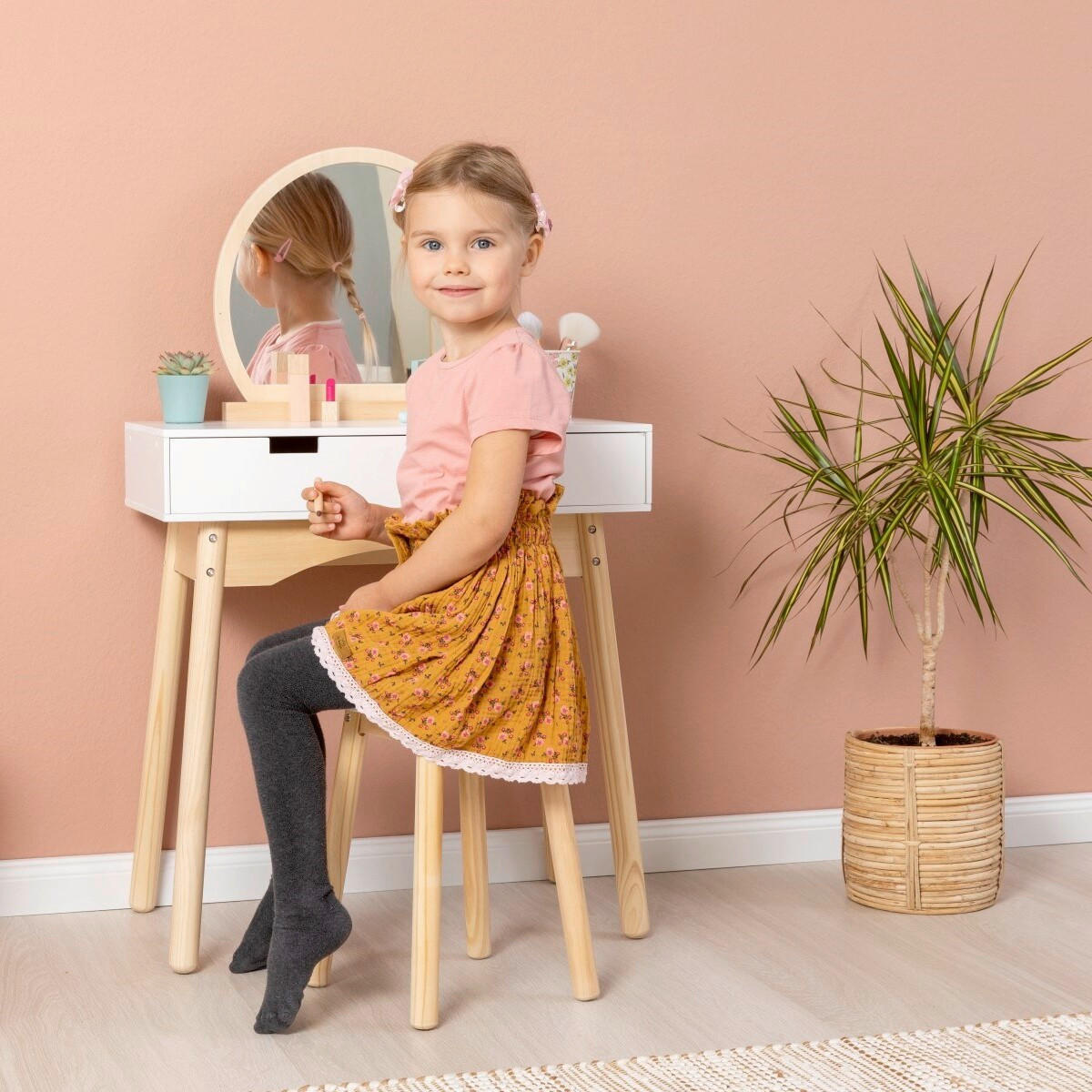 KINDER-STYLINGSET CALENDULA - Naturfarben/Weiß, Basics, Holz/Holzwerkstoff (60/34/98cm) - MUSTERKIND