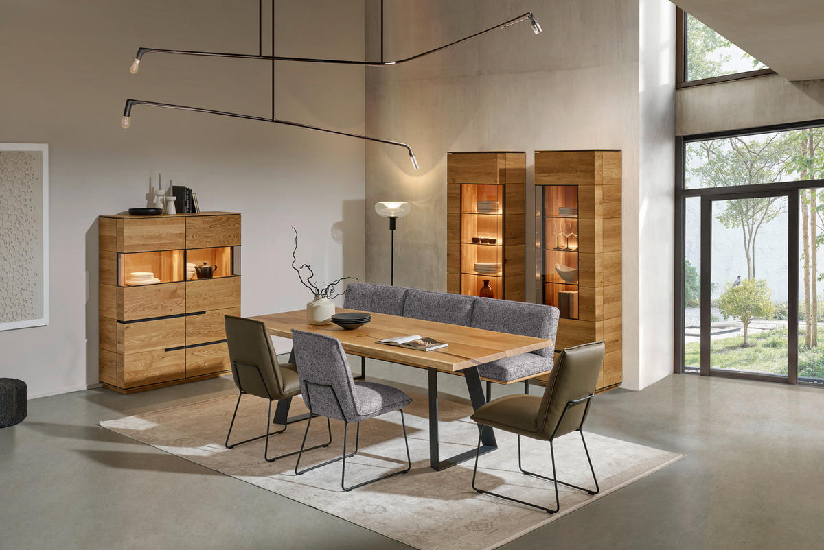 STUHL  Stoff-/Lederauswahl Webstoff  - Graubraun/Graphitfarben, Design, Textil/Metall (52/85/66cm) - Cassando