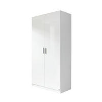 DREHTÜRENSCHRANK in Weiss  - Weiss/Alufarben, Konventionell, Holzwerkstoff/Kunststoff (91/197/54cm) - Carryhome