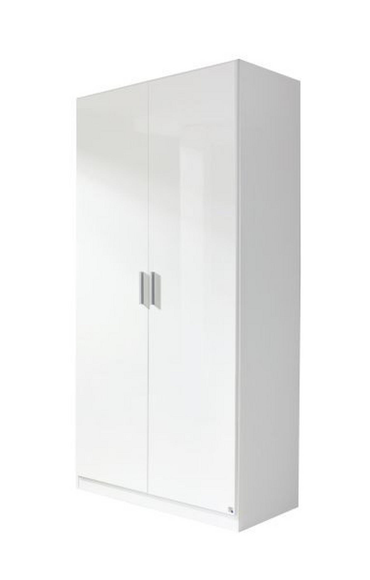 DREHTÜRENSCHRANK in Weiss  - Weiss/Alufarben, Konventionell, Holzwerkstoff/Kunststoff (91/197/54cm) - Carryhome
