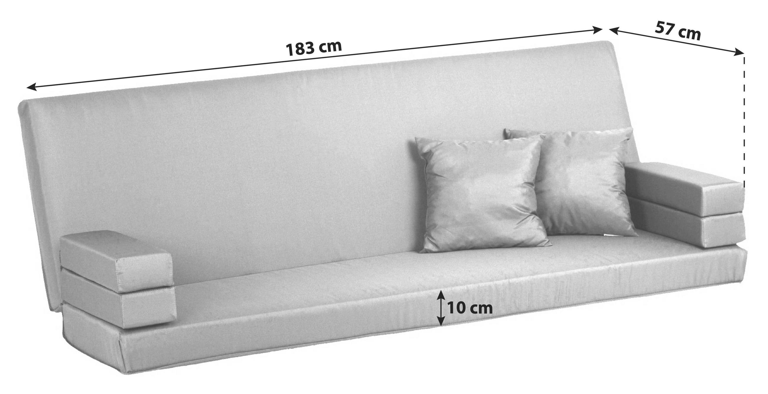 Kissenset-Hollywoodschaukel  - Anthrazit, Basics, Textil (183/57/10cm) - Gardenson