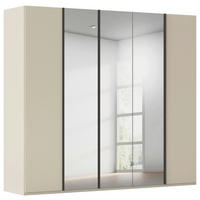 DREHTÜRENSCHRANK 251/223/61 cm,  in Champagner, 5-türig  - Champagner/Graphitfarben, Basics, Glas/Holzwerkstoff (251/223/61cm) - Novel