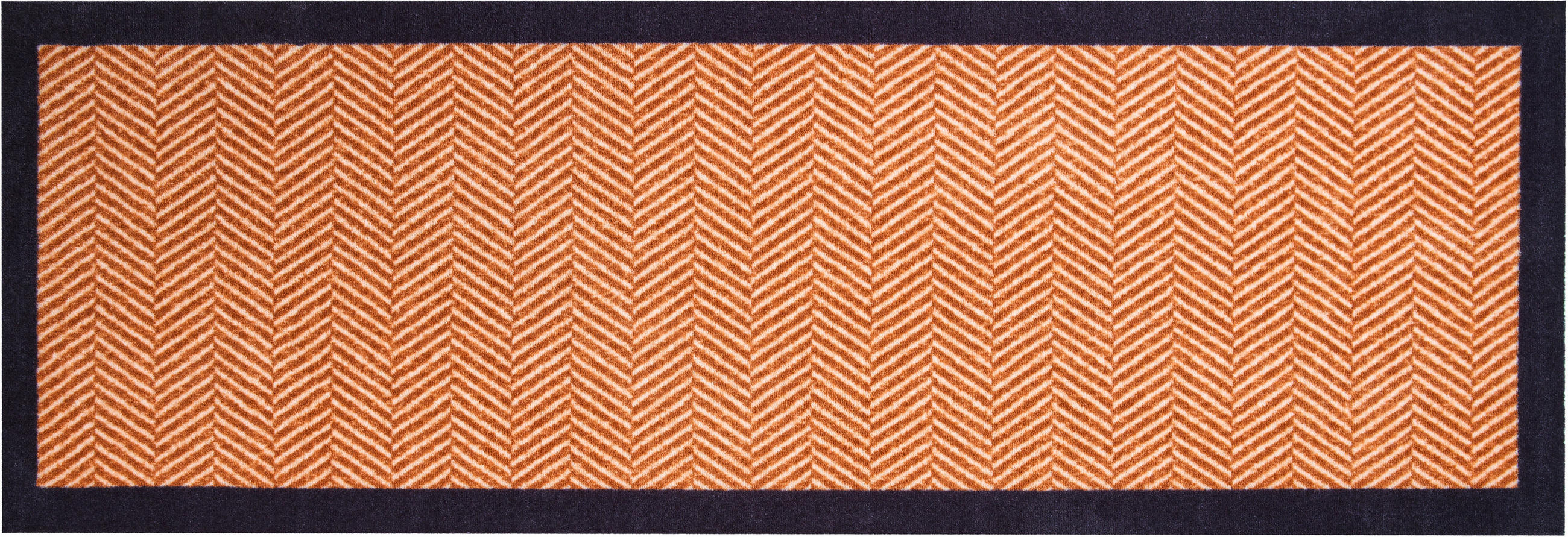 LÄUFER 60/180 cm Herringbone Schwarz, Beige  - Beige/Schwarz, Design, Kunststoff/Textil (60/180cm) - Grund