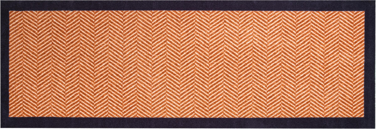 LÄUFER 60/180 cm Herringbone Schwarz, Beige  - Beige/Schwarz, Design, Kunststoff/Textil (60/180cm) - Grund