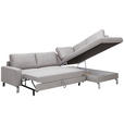 ECKSOFA Hellgrau Flachgewebe  - Chromfarben/Hellgrau, Design, Textil/Metall (276/200cm) - Hom`in