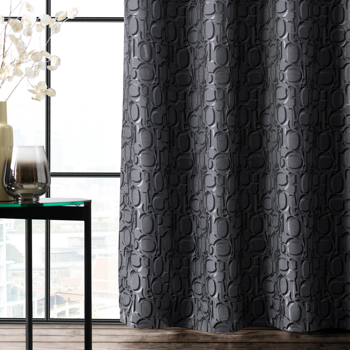 ÖSENVORHANG blickdicht  - Dunkelgrau/Anthrazit, Design, Textil (140/250cm) - Joop!