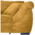 ECKSOFA  in Cord Senfgelb  - Senfgelb/Schwarz, KONVENTIONELL, Textil/Metall (168/258cm) - Carryhome