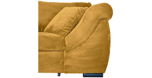 ECKSOFA  in Cord Senfgelb  - Senfgelb/Schwarz, KONVENTIONELL, Textil/Metall (168/258cm) - Carryhome
