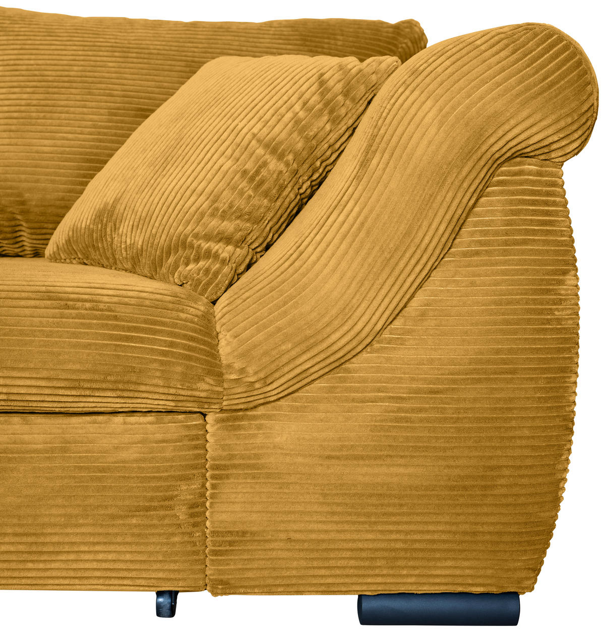 ECKSOFA Senfgelb Cord  - Senfgelb/Schwarz, KONVENTIONELL, Textil/Metall (168/258cm) - Carryhome