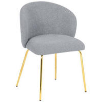 STUHL  in Eisen Bouclé  - Goldfarben/Grau, Design, Textil/Metall (57/79/59cm) - Xora