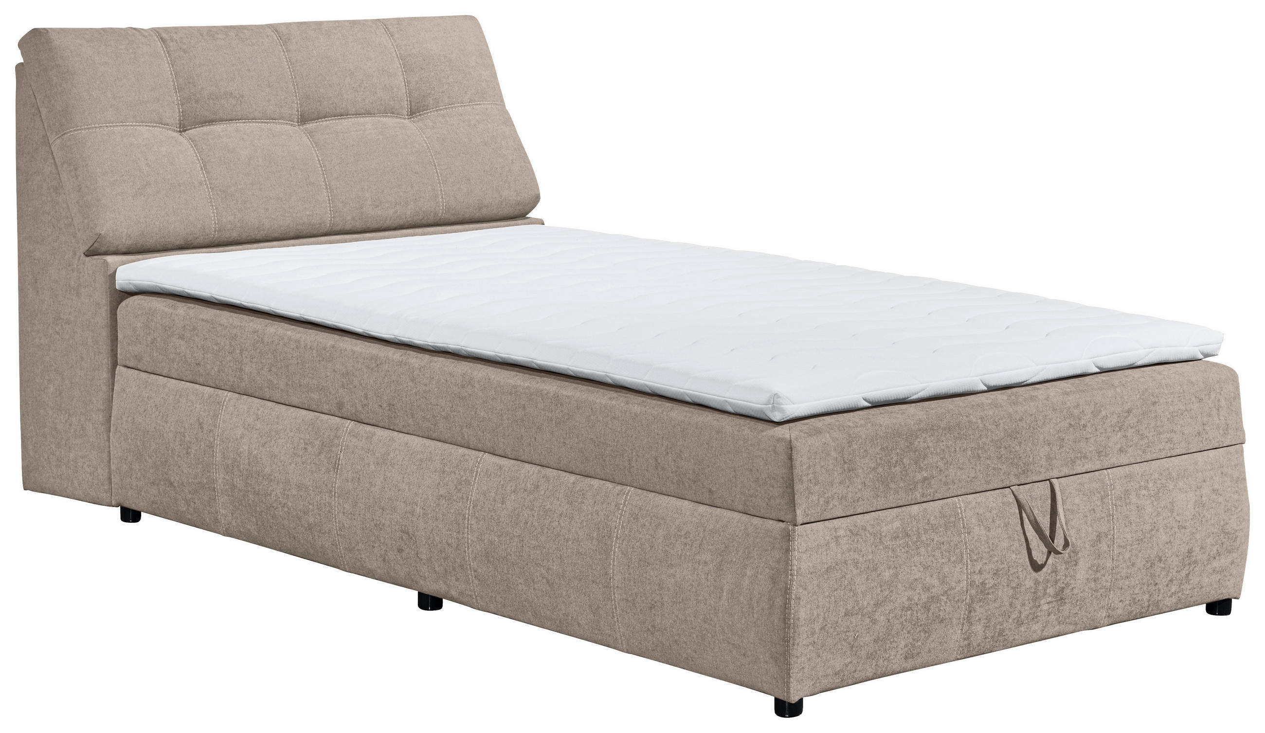 BOXBETT 120/200 cm  in Graubraun  - Graubraun/Schwarz, Design, Kunststoff/Textil (120/200cm) - Carryhome