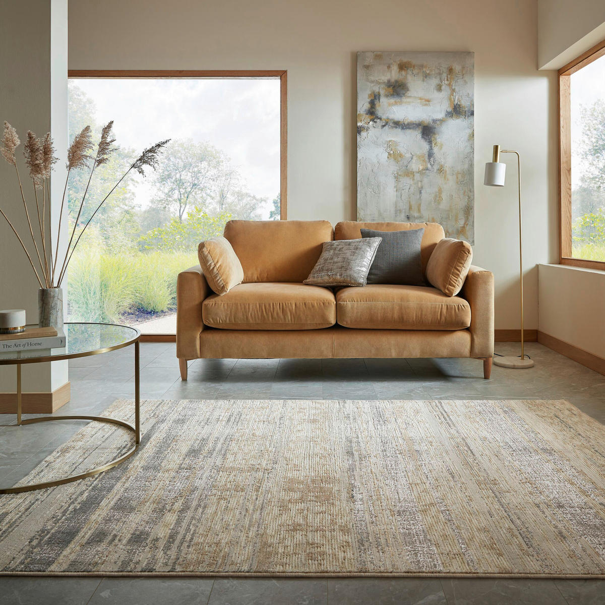 WEBTEPPICH  Wohnzimmer 160/230 cm Marea Abstract Beige rechteckig  - Beige, Basics, Kunststoff/Textil (160/230cm) - Flair Rugs