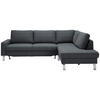 ECKSOFA in Flachgewebe Anthrazit  - Chromfarben/Anthrazit, Design, Textil/Metall (276/200cm) - Hom`in