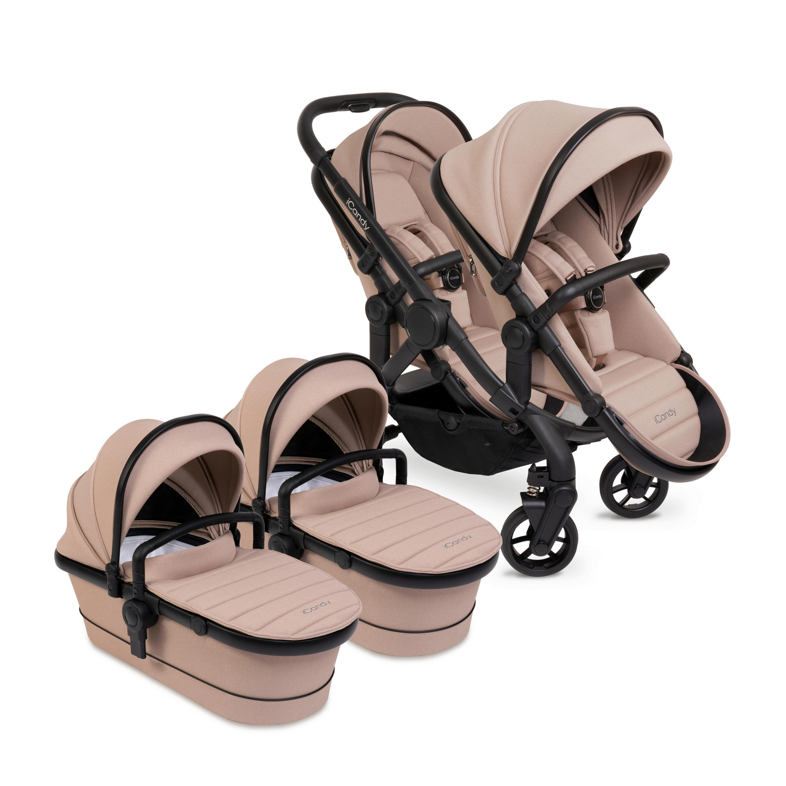 rok isporuke 60 dana  PEACH 7  - tamno siva/maslinasto zelena, Basics, tekstil/plastika (75/55/39cm) - ICANDY