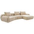 ECKSOFA Beige Chenille Rückenkissen, Rücken echt  - Beige/Schwarz, KONVENTIONELL, Kunststoff/Textil (362/176cm) - Carryhome