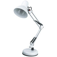 LAMPA NA PÍSACÍ STÔL, E27, 40/15/59 cm - biela, Basics, kov/plast (40/15/59cm) - Novel