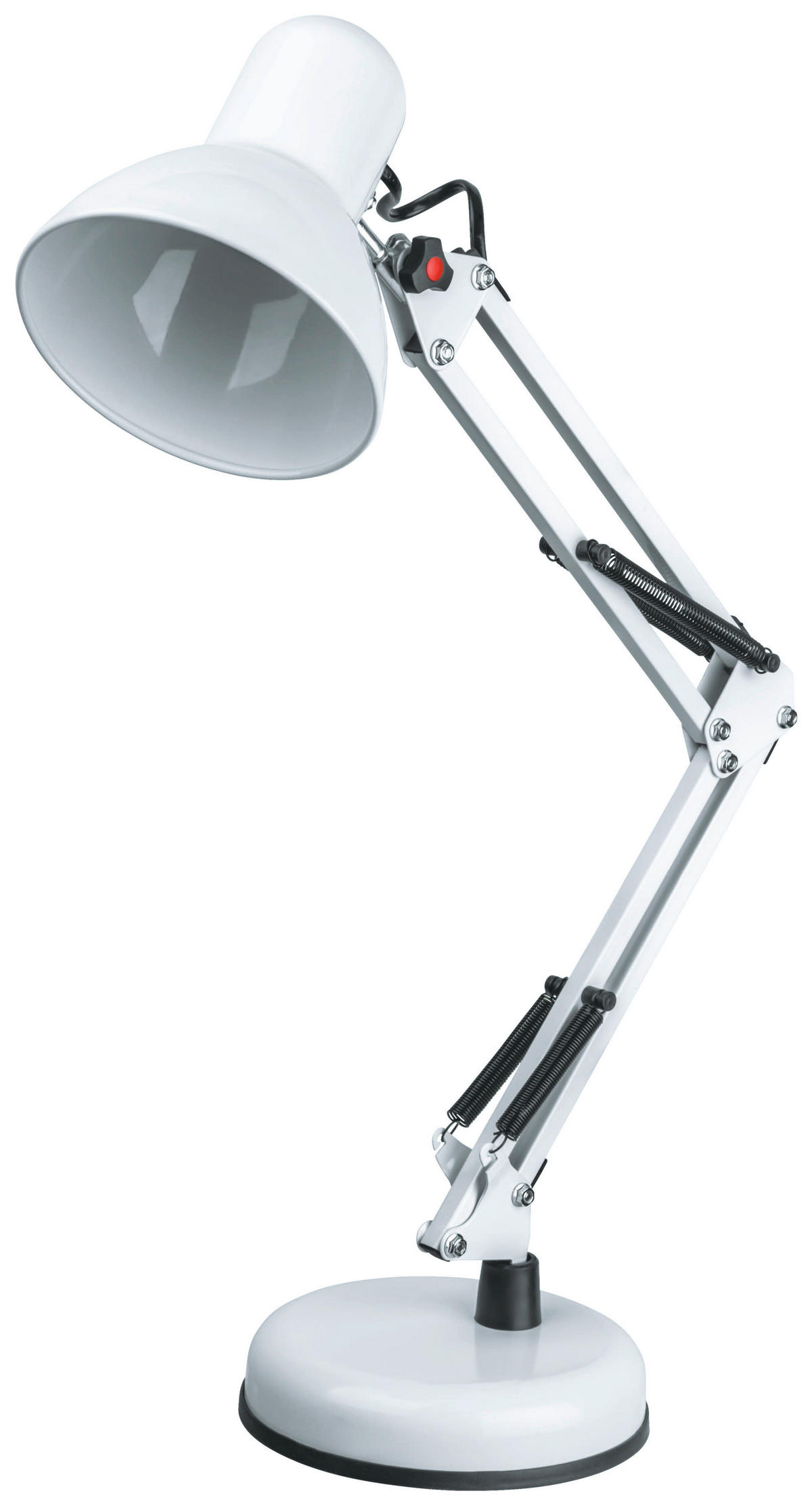 LAMPA NA PÍSACÍ STÔL, E27, 40/15/59 cm - biela, Basics, kov/plast (40/15/59cm) - Novel