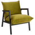 SESSEL in Mikrofaser Grün  - Wengefarben/Grün, Design, Holz/Textil (63/76/80cm) - Carryhome
