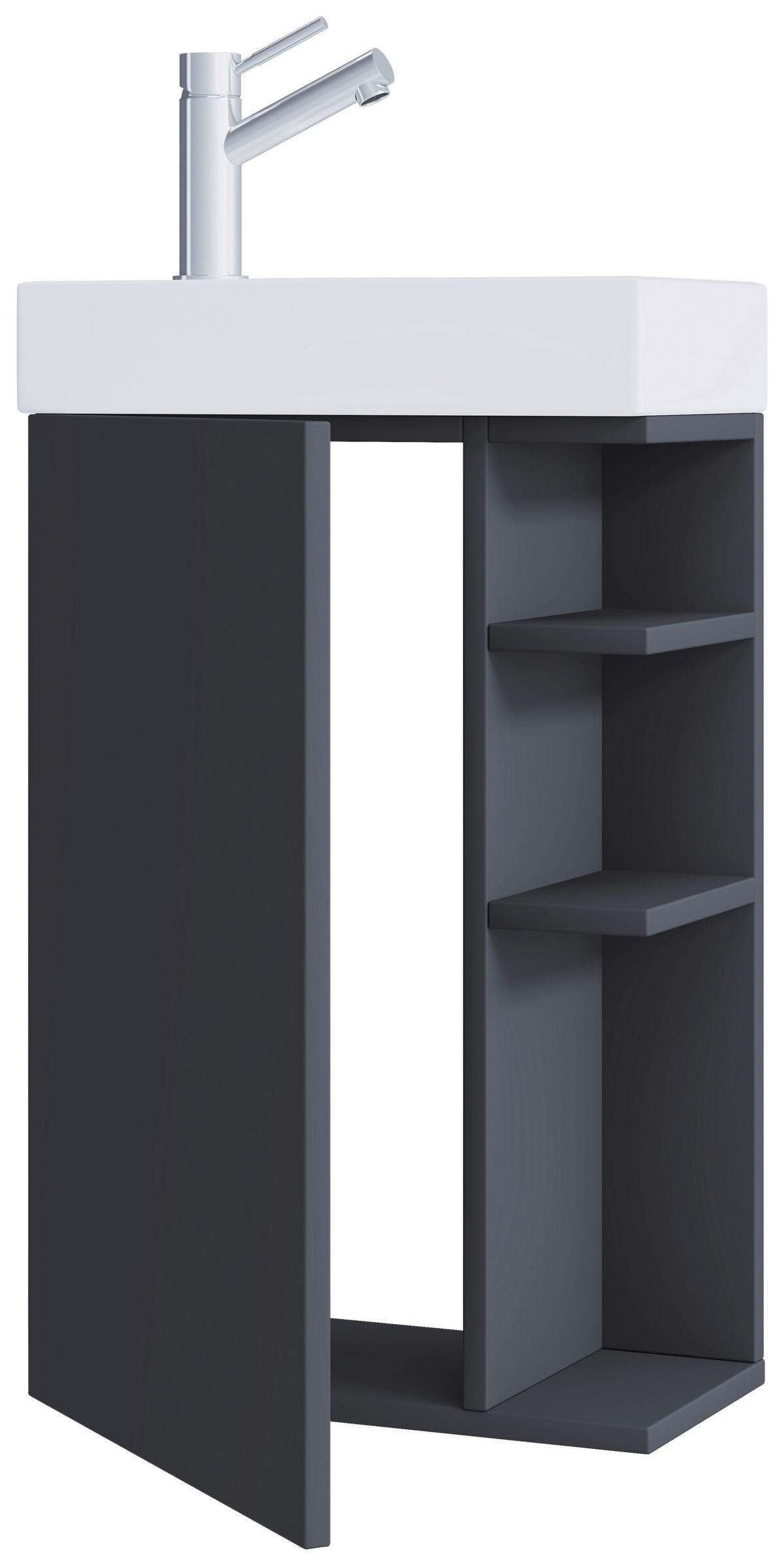 TVÄTTSTÄLL MED KOMMOD 40 cm  - vit/antracit, Modern, trämaterial/keramik (40cm) - MID.YOU