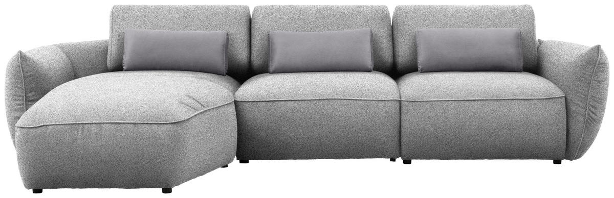 ECKSOFA  in Chenille Hellgrau  190/340 cm  - Taupe/Hellgrau, Design, Kunststoff/Textil (190/340cm) - Belluti