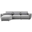 ECKSOFA  in Chenille Hellgrau  190/340 cm  - Taupe/Hellgrau, Design, Kunststoff/Textil (190/340cm) - Belluti