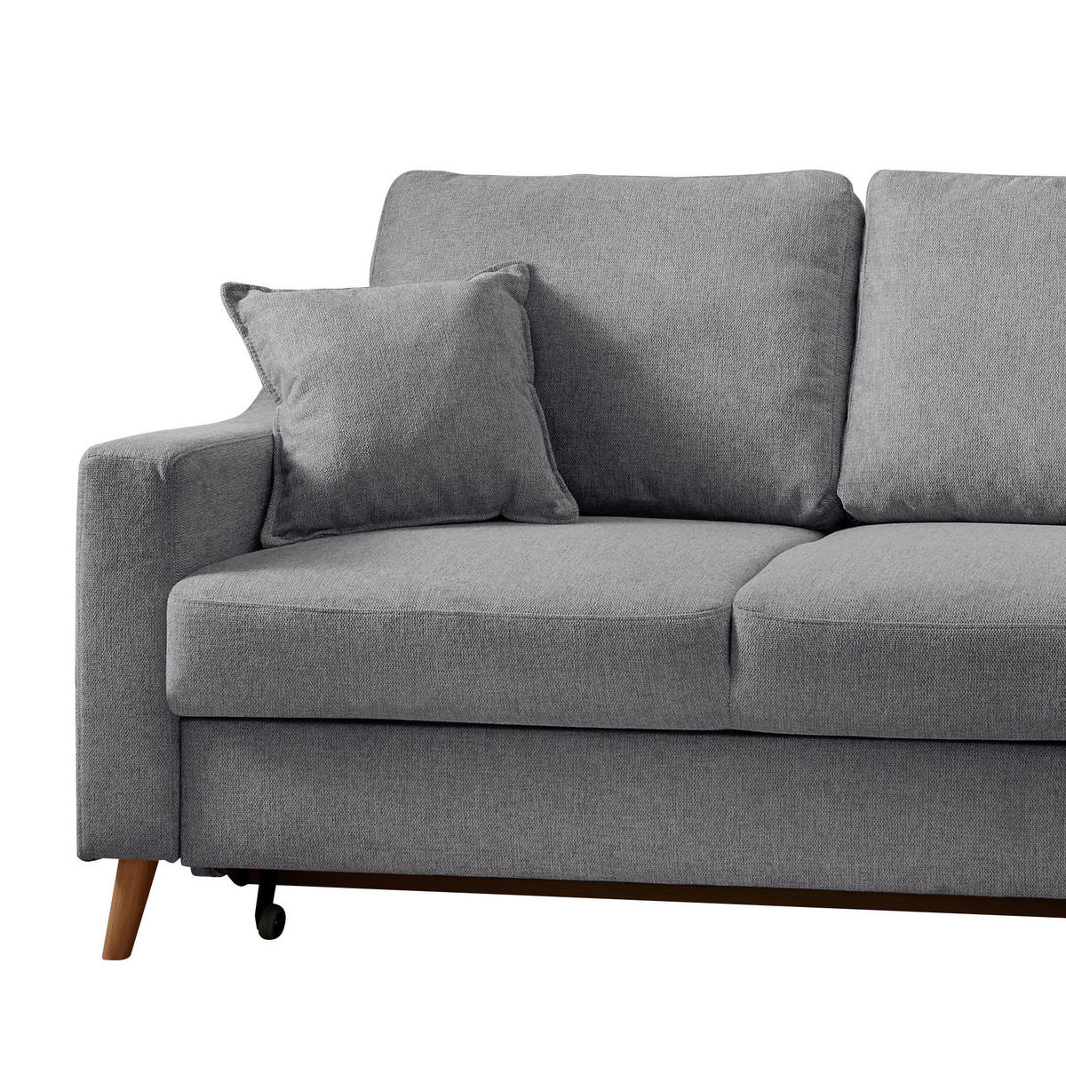 ECKSOFA in Chenille Dunkelgrau  - Dunkelgrau/Naturfarben, Modern, Holz/Textil (230/200cm) - Livetastic