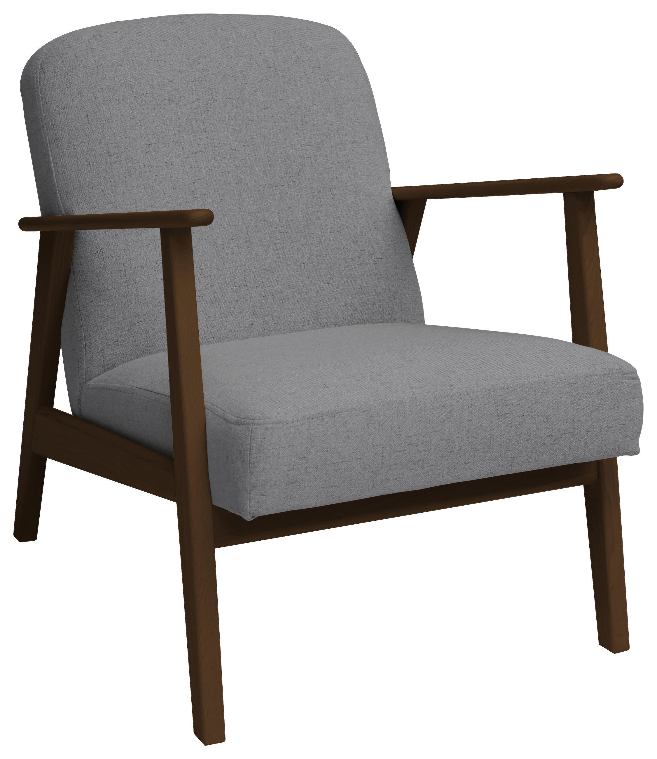 SESSEL Webstoff Grau, Dunkelbraun    - Dunkelbraun/Grau, Natur, Holz/Textil (63/78/78cm) - Livetastic